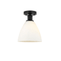Innovations Lighting Bristol 8" Wide Semi-Flush Ceiling Fixture Matte Black / Matte White
