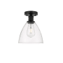 Innovations Lighting Bristol 8" Wide Semi-Flush Ceiling Fixture Matte Black / Clear