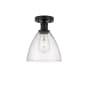 Innovations Lighting Bristol 8" Wide Semi-Flush Ceiling Fixture Matte Black / Seedy