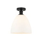 Innovations Lighting Bristol 9" Wide Semi-Flush Ceiling Fixture Matte Black / Matte White
