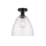 Innovations Lighting Bristol 9" Wide Semi-Flush Ceiling Fixture Matte Black / Seedy