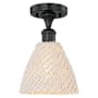 Innovations Lighting Bristol Natural 8" Wide Semi-Flush Ceiling Fixture Matte Black / Natural