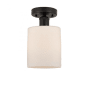 Innovations Lighting Cobbleskill 5" Wide Semi-Flush Ceiling Fixture Oil Rubbed Bronze / Matte White