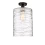 Innovations Lighting Cobbleskill 9" Wide Semi-Flush Ceiling Fixture Oil Rubbed Bronze / Deco Swirl