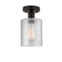 Innovations Lighting Cobbleskill 5" Wide Semi-Flush Ceiling Fixture Oil Rubbed Bronze / Clear