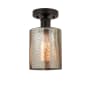 Innovations Lighting Cobbleskill 5" Wide Semi-Flush Ceiling Fixture Oil Rubbed Bronze / Mercury