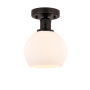 Innovations Lighting Athens 6" Wide Semi-Flush Globe Ceiling Fixture Oil Rubbed Bronze / Matte White