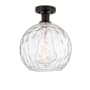 Innovations Lighting Athens 10" Wide Semi-Flush Globe Ceiling Fixture Oil Rubbed Bronze / Clear Water Glass