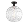 Innovations Lighting Athens 12" Wide Semi-Flush Globe Ceiling Fixture Oil Rubbed Bronze / Clear Water Glass