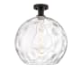 Innovations Lighting Athens 14" Wide Semi-Flush Globe Ceiling Fixture Oil Rubbed Bronze / Clear Water Glass