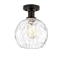 Innovations Lighting Athens 8" Wide Semi-Flush Globe Ceiling Fixture Oil Rubbed Bronze / Clear Water Glass