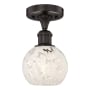 Innovations Lighting White Mouchette 6" Wide Semi-Flush Ceiling Fixture Oil Rubbed Bronze / White Mouchette