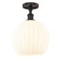 Innovations Lighting White Venetian 12" Wide Semi-Flush Ceiling Fixture Oil Rubbed Bronze / White Venetian