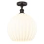 Innovations Lighting White Venetian 14" Wide Semi-Flush Ceiling Fixture Oil Rubbed Bronze / White Venetian