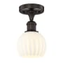 Innovations Lighting White Venetian 6" Wide Semi-Flush Ceiling Fixture Oil Rubbed Bronze / White Venetian