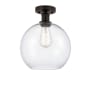 Innovations Lighting Athens 10" Wide Semi-Flush Globe Ceiling Fixture Oil Rubbed Bronze / Clear