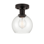 Innovations Lighting Athens 6" Wide Semi-Flush Globe Ceiling Fixture Oil Rubbed Bronze / Clear