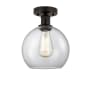 Innovations Lighting Athens 8" Wide Semi-Flush Globe Ceiling Fixture Oil Rubbed Bronze / Clear