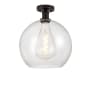 Innovations Lighting Athens 12" Wide Semi-Flush Globe Ceiling Fixture Oil Rubbed Bronze / Seedy