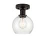 Innovations Lighting Athens 6" Wide Semi-Flush Globe Ceiling Fixture Oil Rubbed Bronze / Seedy