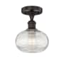 Innovations Lighting Ithaca 8" Wide Semi-Flush Ceiling Fixture Oil Rubbed Bronze / Clear Ithaca