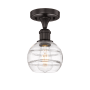 Innovations Lighting Rochester 6" Wide Semi-Flush Ceiling Fixture Oil Rubbed Bronze / Clear