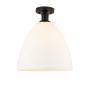 Innovations Lighting Bristol 12" Wide Semi-Flush Ceiling Fixture Oil Rubbed Bronze / Matte White