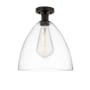 Innovations Lighting Bristol 12" Wide Semi-Flush Ceiling Fixture Oil Rubbed Bronze / Clear