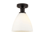 Innovations Lighting Bristol 8" Wide Semi-Flush Ceiling Fixture Oil Rubbed Bronze / Matte White