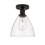 Innovations Lighting Bristol 8" Wide Semi-Flush Ceiling Fixture Oil Rubbed Bronze / Clear