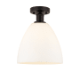 Innovations Lighting Bristol 9" Wide Semi-Flush Ceiling Fixture Oil Rubbed Bronze / Matte White
