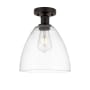 Innovations Lighting Bristol 9" Wide Semi-Flush Ceiling Fixture Oil Rubbed Bronze / Clear