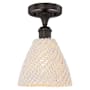 Innovations Lighting Bristol Natural 8" Wide Semi-Flush Ceiling Fixture Oil Rubbed Bronze / Natural