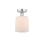 Innovations Lighting Cobbleskill 5" Wide Semi-Flush Ceiling Fixture Polished Chrome / Matte White
