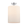 Innovations Lighting Cobbleskill 9" Wide Semi-Flush Ceiling Fixture Polished Chrome / Matte White