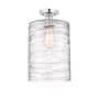 Innovations Lighting Cobbleskill 9" Wide Semi-Flush Ceiling Fixture Polished Chrome / Deco Swirl