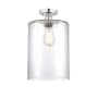 Innovations Lighting Cobbleskill 9" Wide Semi-Flush Ceiling Fixture Polished Chrome / Clear
