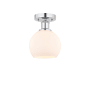 Innovations Lighting Athens 6" Wide Semi-Flush Globe Ceiling Fixture Polished Chrome / Matte White