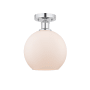 Innovations Lighting Athens 8" Wide Semi-Flush Globe Ceiling Fixture Polished Chrome / Matte White