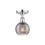 Innovations Lighting Athens Deco Swirl 6" Wide Semi-Flush Ceiling Fixture Polished Chrome / Light Smoke Deco Swirl