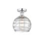 Innovations Lighting Athens 8" Wide Semi-Flush Globe Ceiling Fixture Polished Chrome / Clear Deco Swirl