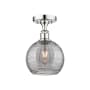 Innovations Lighting Athens Deco Swirl 8" Wide Semi-Flush Ceiling Fixture Polished Chrome / Light Smoke Deco Swirl