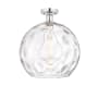 Innovations Lighting Athens 14" Wide Semi-Flush Globe Ceiling Fixture Polished Chrome / Clear Water Glass