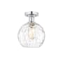 Innovations Lighting Athens 8" Wide Semi-Flush Globe Ceiling Fixture Polished Chrome / Clear Water Glass