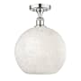 Innovations Lighting White Mouchette 12" Wide Semi-Flush Ceiling Fixture Polished Chrome / White Mouchette