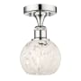 Innovations Lighting White Mouchette 6" Wide Semi-Flush Ceiling Fixture Polished Chrome / White Mouchette