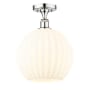 Innovations Lighting White Venetian 12" Wide Semi-Flush Ceiling Fixture Polished Chrome / White Venetian