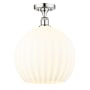 Innovations Lighting White Venetian 14" Wide Semi-Flush Ceiling Fixture Polished Chrome / White Venetian