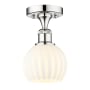 Innovations Lighting White Venetian 6" Wide Semi-Flush Ceiling Fixture Polished Chrome / White Venetian