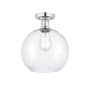 Innovations Lighting Athens 10" Wide Semi-Flush Globe Ceiling Fixture Polished Chrome / Clear